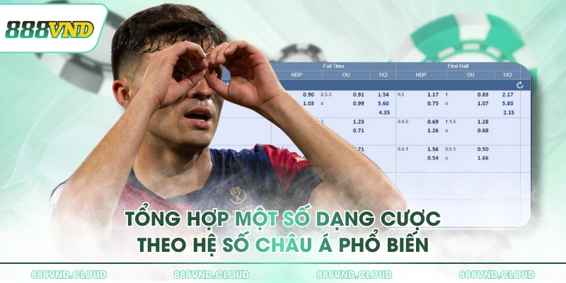Kèo Handicap và thông tin về các dạng cược tại 888VND 2 Tổng hợp một số dạng cược theo hệ số Châu Á phổ biến